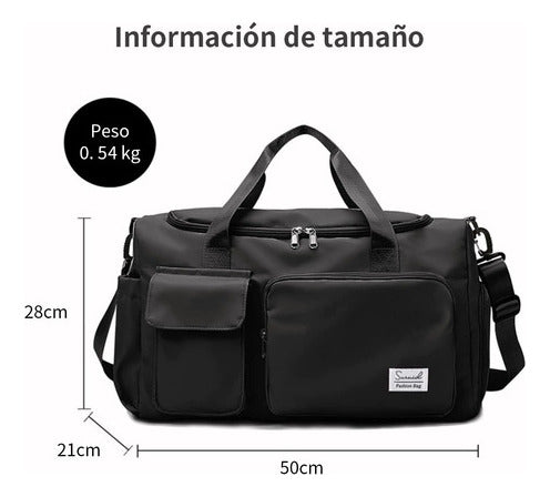 Bolsa Viaje Bolso De Mano Para Fitness Mochila Gym - Norplat Negro Lisa
