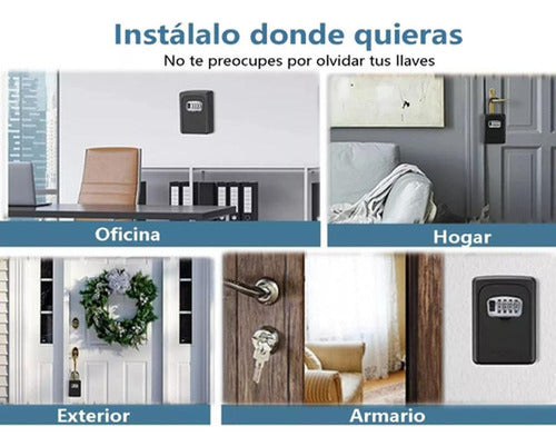 Caja Guarda Llave Con Clave Seguridad Colgante Muro Norplat Negro