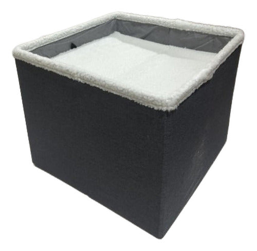 Casa Cama Iglu Gato Plegable + 2 Cojines Y Pompon - Norplat Gris Oscuro Iglú