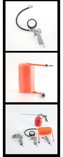 Kit Pistola Inflador Compresor 5 Piezas Neumáticas - Norplat