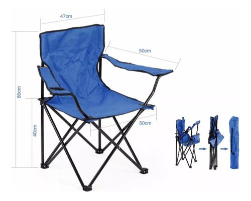Silla Plegable De Playa Camping Pesca Picnic Playa - Norplat Azul Oscuro