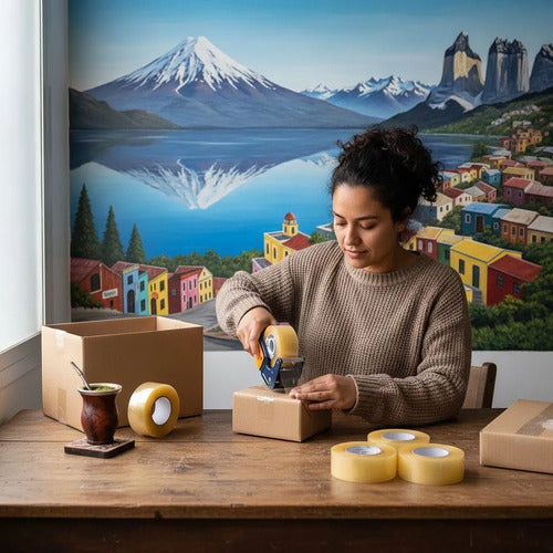 6 Cintas Embalaje Huincha Adhesiva 300m 48mm 45mic - Norplat Transparente Lisa