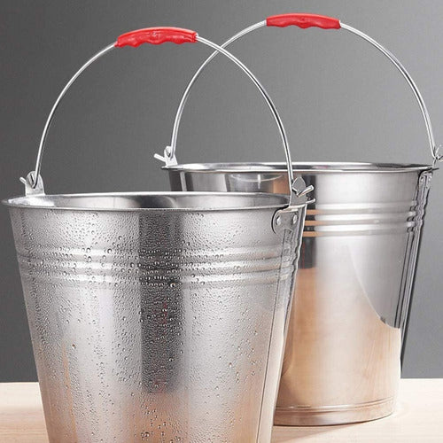 Hielera Cubetera Balde De Acero Para Botella Latas Hielo Bar Plata