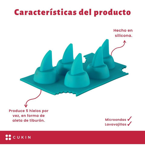 Molde De Silicona Para Aletas De Tiburón De Hielo - Cukin Celeste
