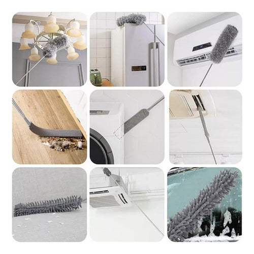 Plumero 2.5m Retractil Microfibra Limpiador Polvo - Norplat Gris