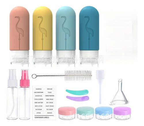 Set De Viaje Botellas Plásticas Dispensadoras 17 Pcs Norplat Pelicano