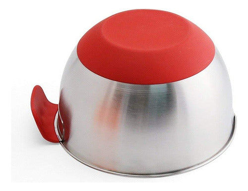 Bowl Acero Inoxidable Antideslizante Repostería - Norplat - Rojo