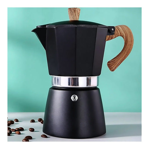 Cafetera Espresso Italiana De Diseño Premium 6 Tazas Cukin Negro