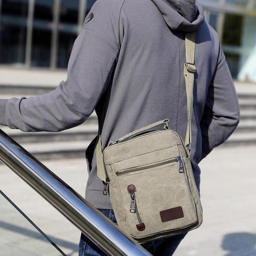 Bolso Bandolera Maletin De Lona Hombre Caballero - Norplat Verde