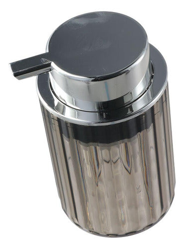 Jabonera Baño Con Dosificador Jabón Elegancia Hotel Norplat Gris Translúcido