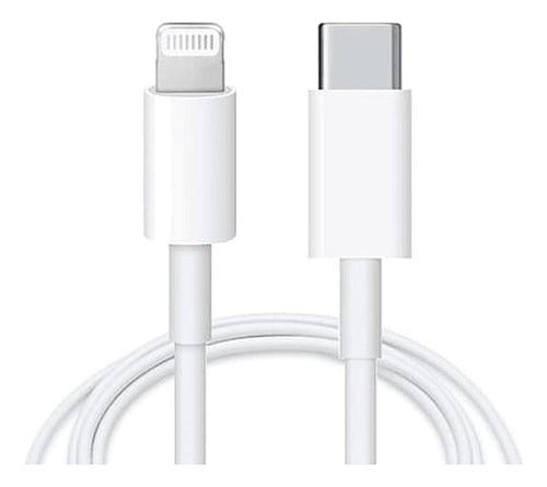 Carga Rapida 20w + Cable 2m Para iPhone Lightning - Norplat Blanco