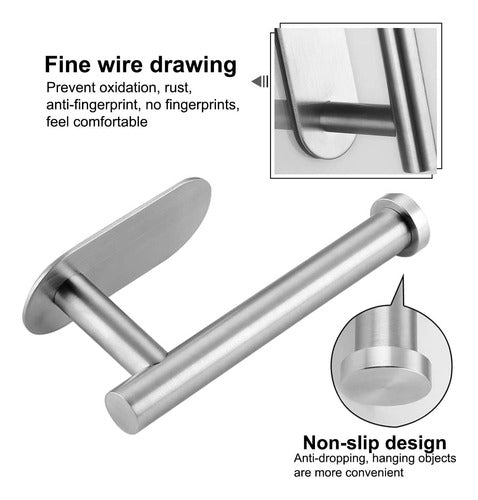 Porta Rollo Papel Higienico Soporte Acero Confort - Norplat Plateado