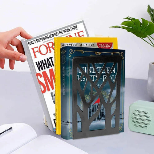 Soporte Sujetalibros 2 Pares De Soportes Para Libros Norplat Negro