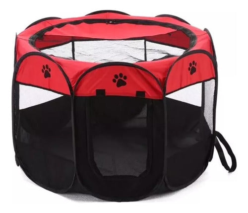 Corral Para Mascotas Talla Xl Jaula De Perros Gatos Conejos - Rojo/negro - Bicolor
