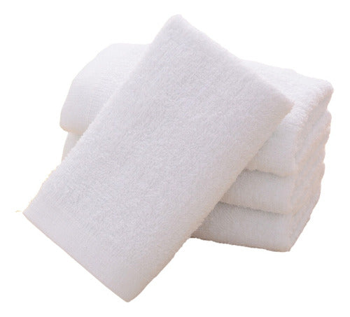 Set De 6 Toallas De Baño Algodón 30 X 68 - Norplat Blanco