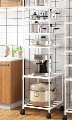 Organizador De Ollas Tapas Platero Secador Cocina 6 Niveles Blanco