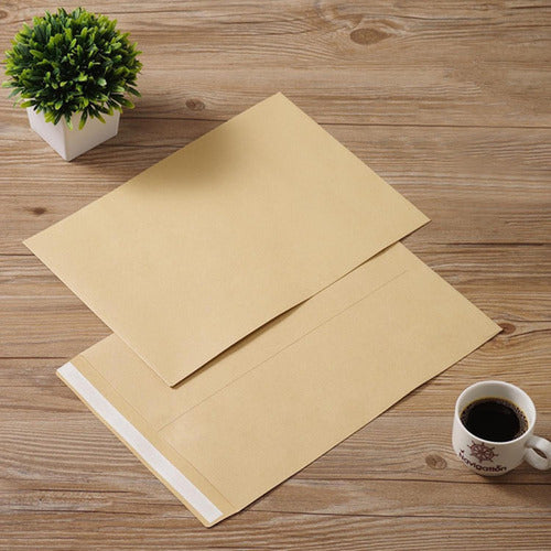 50 Sobres Papel Kraft A4 Norplat - Autocierre Rápido 32x23cm Marrón Claro A4