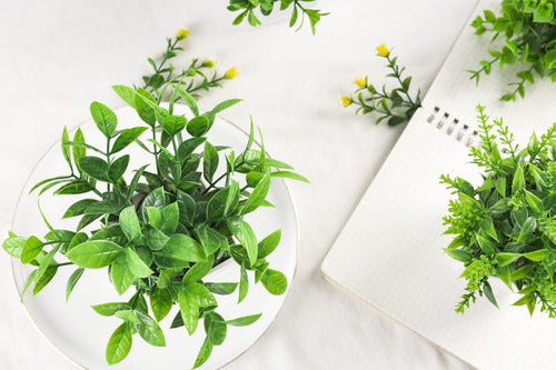 Norplat 4 Plantas Artificiales Decorativas Hogar Macetas Blanco