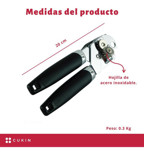 Abrelatas De Acero Inoxidable / Mango De Plástico - Cukin