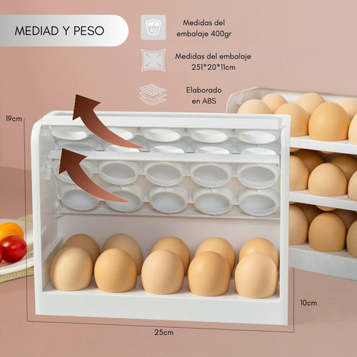 Organizador De 30 Huevos Caja Huevera Refrigerador - Norplat