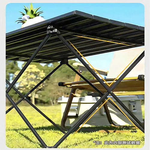 Mesa Camping Plegable Portátil Metalico Con Bolso - Norplat Negro