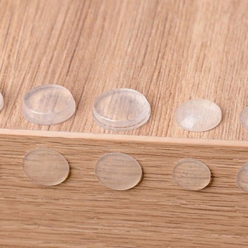 Set 100 Uds Topes Auto Adhesivo Transparente Puertas Muebles