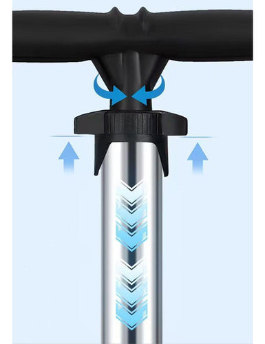 Bombin Bicicleta Pro Inflador Balon Medidor Presion Norplat Negro