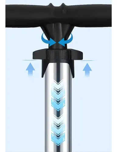 Bombin Bicicleta Pro Inflador Balon Medidor Presion Norplat Negro
