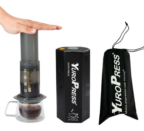 Cafetera Portátil Norplat Press Cafe Italiano Expreso Manual Negro