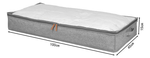 3 Bolsos Organizador De Ropa Ideal Bajo Cama 70 Lts Norplat Gris