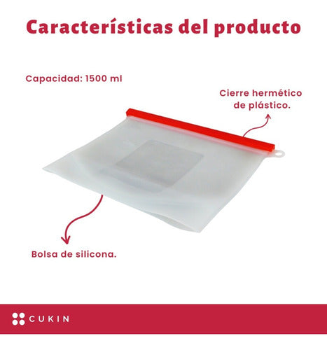 Bolsas De Silicona Reutilizable Con Cierre De 1500ml - Cukin Agua