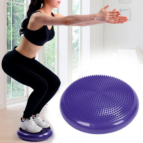 Disco De Balance Y Equilibrio Mini Bosu Erizo Yoga - Norplat Púrpura
