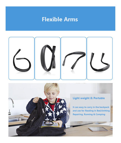 Luz Lectura De Cuello Led Luz Para Leer 3 Niveles - Norplat Negro Negro