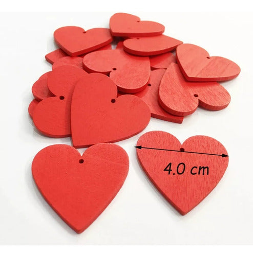 10 Piezas Corazones De Madera Adornos Navideños - Norplat Rojo