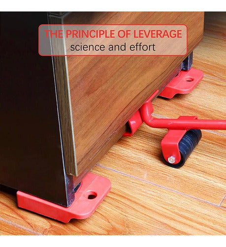 Ruedas Mover Muebles Palanca Deslizadores Elevadores Norplat Rojo