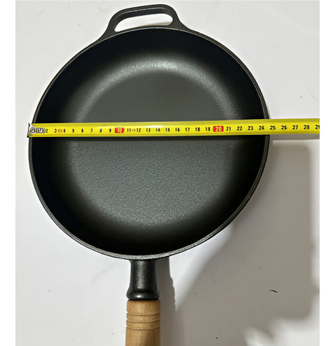 Sarten Hierro Fundido Norplat 24cm Mango Madera Sin Bpa Pfoa