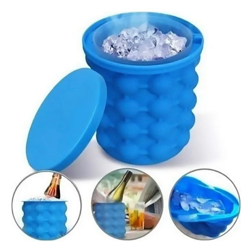 Hielera Cubeta Cubetera Hielo Azul