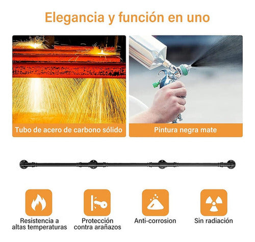 Barandal Pasamanos Tubo Escaleras Profesionales 3m - Norplat Negro