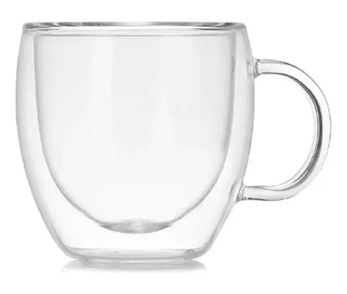 Taza Cafe Espresso Doble Pared 80ml Frio Caliente - Cukin Transparente Doble Vidrio 80