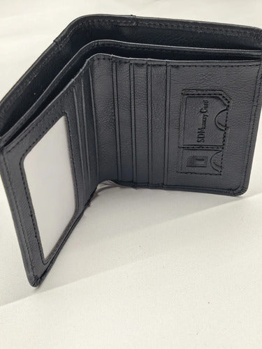 Billetera De Cuero Hombre Anti Rfid Anti Clonacion - Norplat Negro Liso