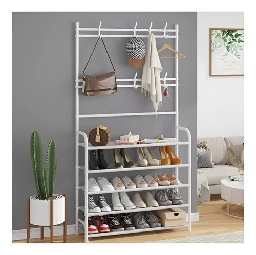 Organizador De Zapatos Colgador Perchero 5 Niveles - Norplat Blanco