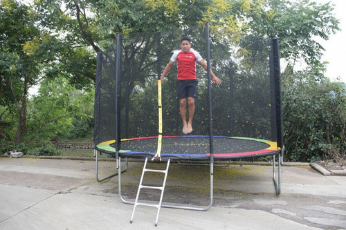 Cama Elástica Norplat Para Niños 12pies 3.66mt Con Escalera Negro Multicolor