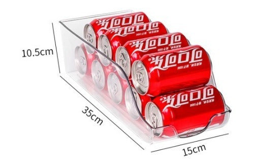 Organizador De Refrigerador Latas 13x10x34 Cm Transparente