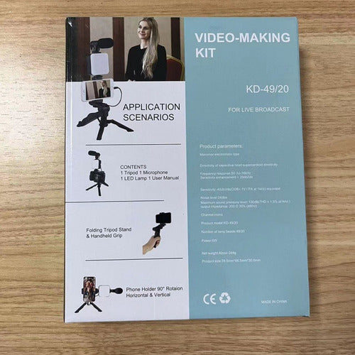 Kit De Grabación Bluetooth Luz Led Y Soporte Trípode Norplat Negro