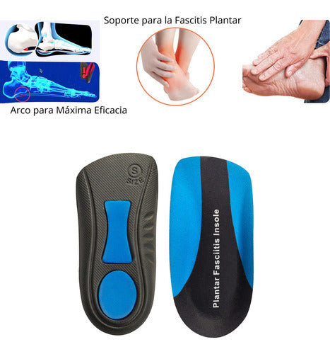 Par Talonera Fascitis Plantar Deporte Casual 2.3cm Altura Azul L