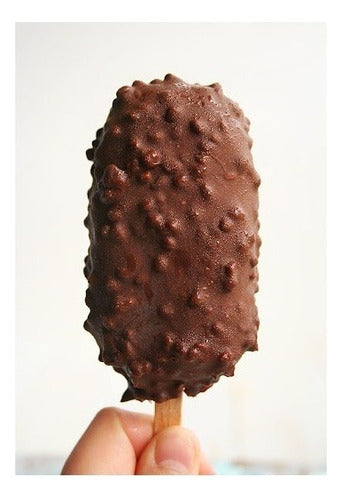 Kit 4 Moldes Para 4 Helados Silicona + 200 Palitos - Norplat Blanco