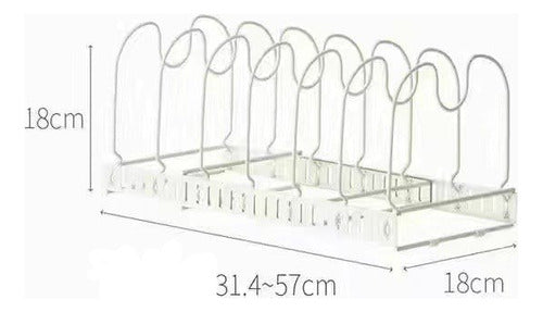 Organizador De Tapas Ollas Sartén Expansible Cocina Norplat Blanco Calido