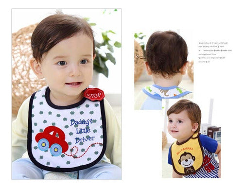 Pack 3 Baberos Impermeables Bebés Varios Diseños Infaltable Mixto Mixto Unica