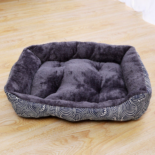 Cama Mascota Ultrasuave Gato Perro L Hasta 15kg - Wuf Azul 04