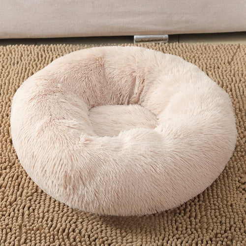 Cama Mascota Perro Grande Antiestres 110cm Xxl - Wuf Norplat Crema Liso